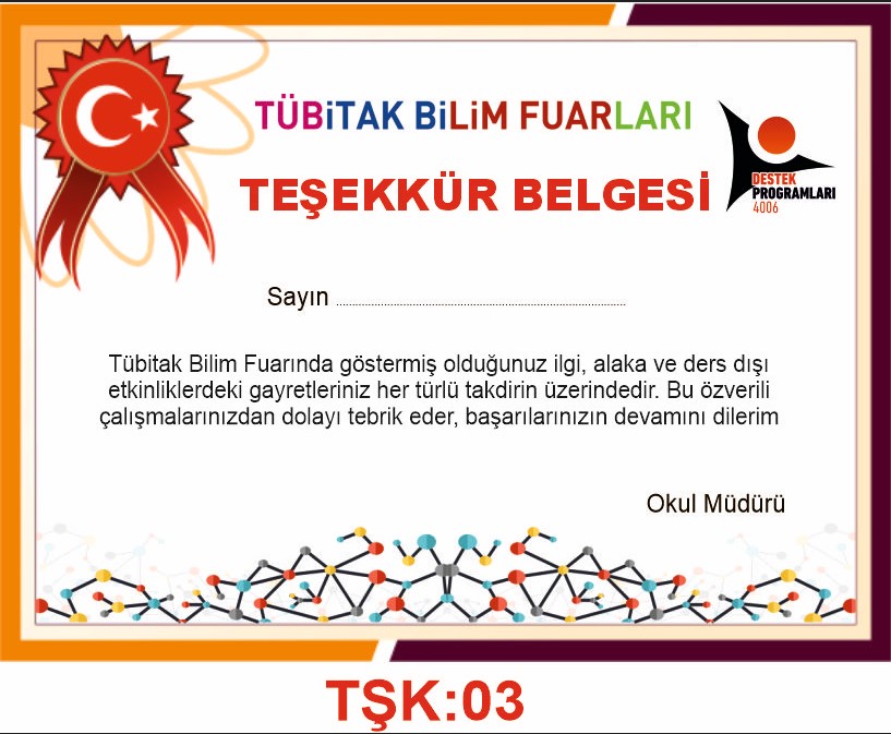 Teşekkür Belgesi 03